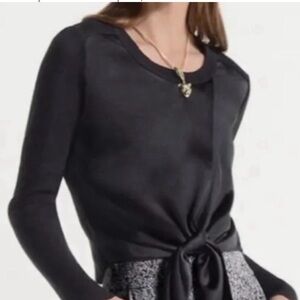 CAbi Crosstie Pullover style 4288 Mixed Media Black size Medium